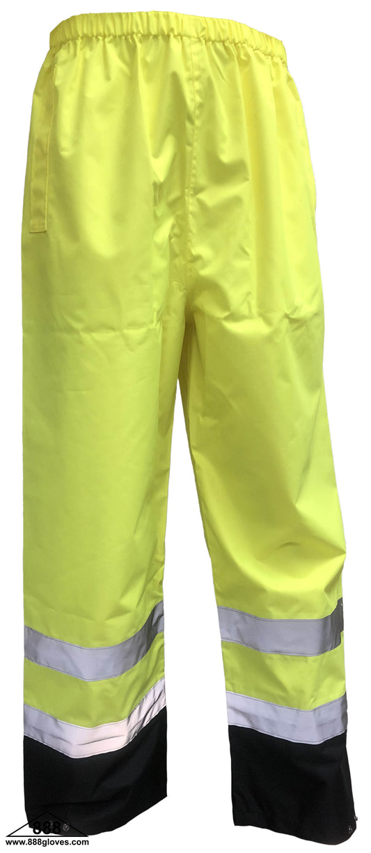 98-PE2001-G - Safety Pants - Class E Hi Viz - Waterproof Pants - Hi Vis Yellow and Black