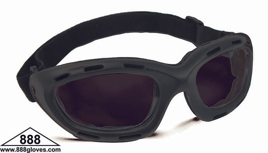 99-G8800-G - Safety Goggles - Challenger - Black Full Frame with Grey Tinted Lenses