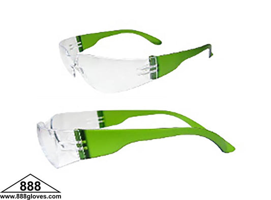 99-T820X-CAF - Safety Glasses - Frameless with Colored Temples and Clear Anti Fog Lenses