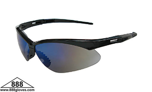 99-T8900-BM - Safety Glasses - Torpedo - Black Half Frame with Blue Mirror Lenses