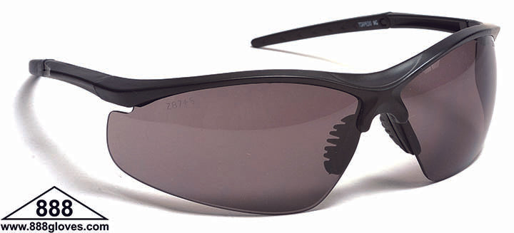 99-T8900-G - Safety Glasses - Torpedo - Black Half Frame with Grey Tinted Lenses