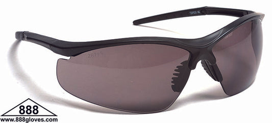 99-T8900-G - Safety Glasses - Torpedo - Black Half Frame with Grey Tinted Lenses