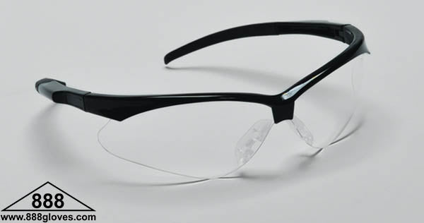 99-T9000-CAF -Safety Glasses - Lightning - Black Half Frame with Clear Anti Fog Lenses