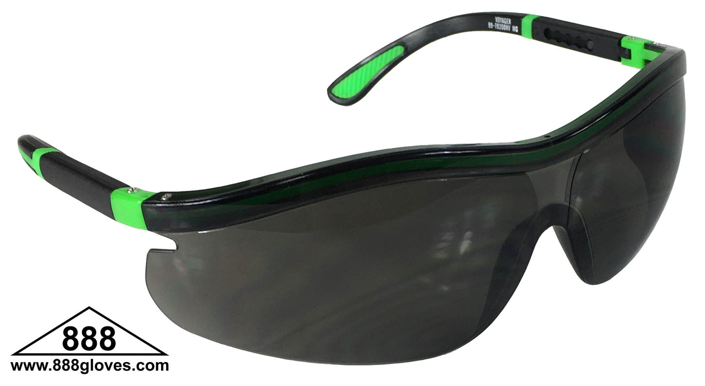 99-T9200HV-G - Safety Glasses - Voyager - Hi Vis Half Frame with Grey Tinted Lenses