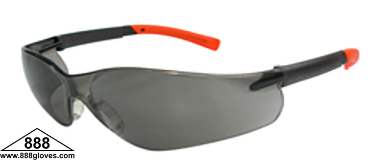 99-T9400-G - Safety Glasses - Omega - Frameless with Hi Vis Temples and Grey Tinted Lenses