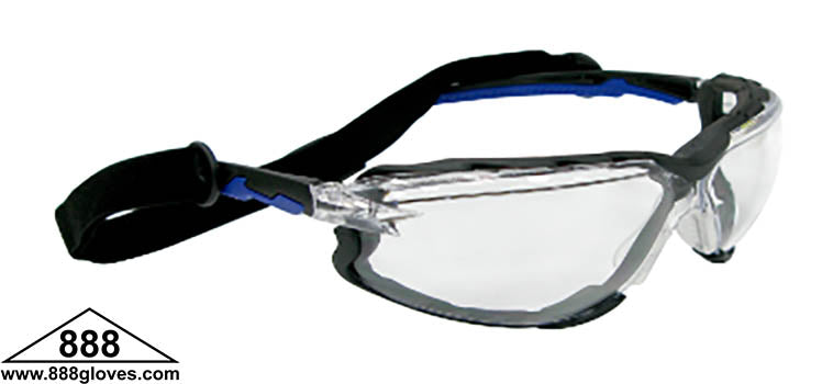 99-TF9500X-CAF - Safety Glasses - Falcon X - Black Full Frame with Foam Lined Gasket and Clear Anti Fog Lenses