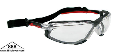 99-TF9500X-CAF - Safety Glasses - Falcon X - Black Full Frame with Foam Lined Gasket and Clear Anti Fog Lenses