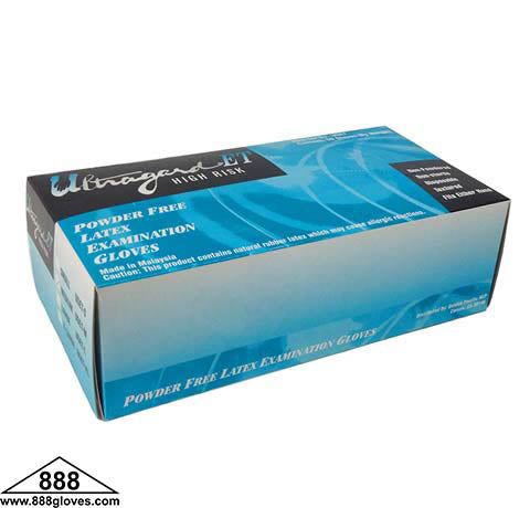 MGUGET - Disposable Gloves - Medical Latex Ultragard Powder Free High Risk, 12” Cuffs, 14 Mil - Blue
